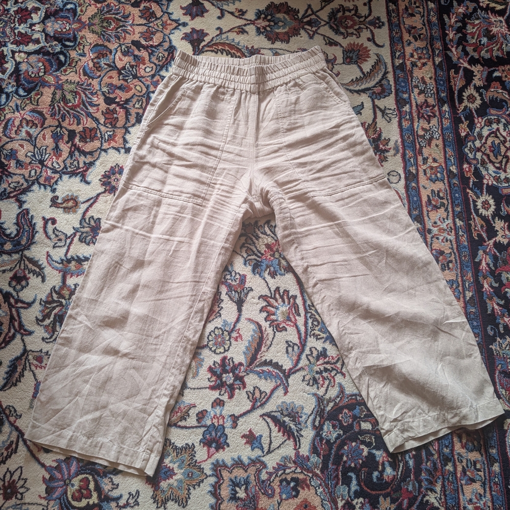 notPERFECTLINEN Beige 100% Linen Puglia Pants